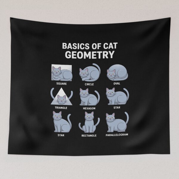 Item preview, Cat Geometry Math Cat For Cat Dad, Cat Mom, Kids  designed and sold by HuValverdeArt.