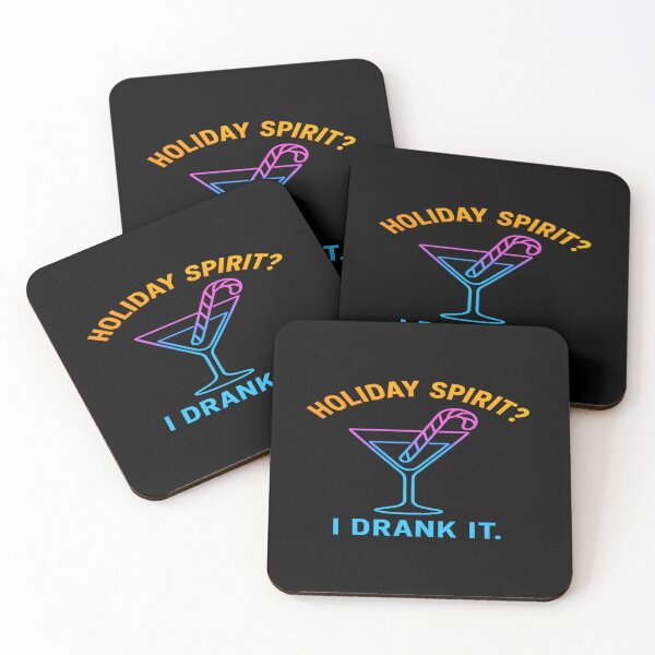 Item preview, Holiday Spirit? I Drank It — Neon Martini Candy Cane (Funny Christmas) designed and sold by POD DYNASTY | Original Print On Demand T-Shirt Graphics.