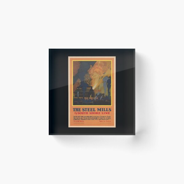 Item preview, Vintage Travel Poster | Steel Mills by South Shore Line | 1928 Industrial Art Deco Print | Chicago & South Bend Railroad designed and sold by artofuniverse.