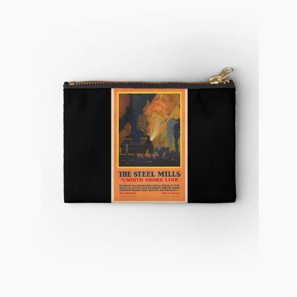 Item preview, Vintage Travel Poster | Steel Mills by South Shore Line | 1928 Industrial Art Deco Print | Chicago & South Bend Railroad designed and sold by artofuniverse.
