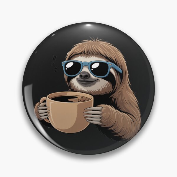 Item preview, Coffee Sloth – Cute Sleepy Sloth with Coffee Cup | Funny Kawaii Lazy Morning Cartoon designed and sold by ColorSplash123.