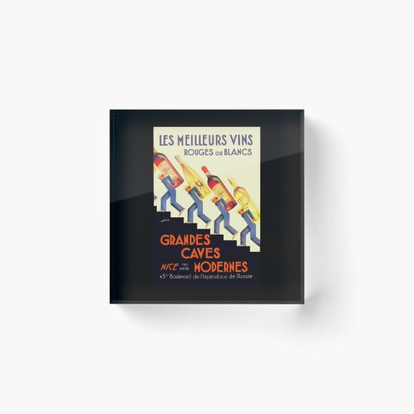 Item preview, Vintage French Wine Poster | Art Deco Style | Grandes Caves Modernes Advertisement | Bold Geometric & Vibrant Colors designed and sold by artofuniverse.