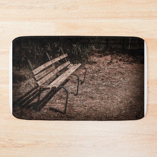 Item preview, Abandoned Wooden Bench on Dark Path - Moody Rustic Solitude designed and sold by MDB_Shop.