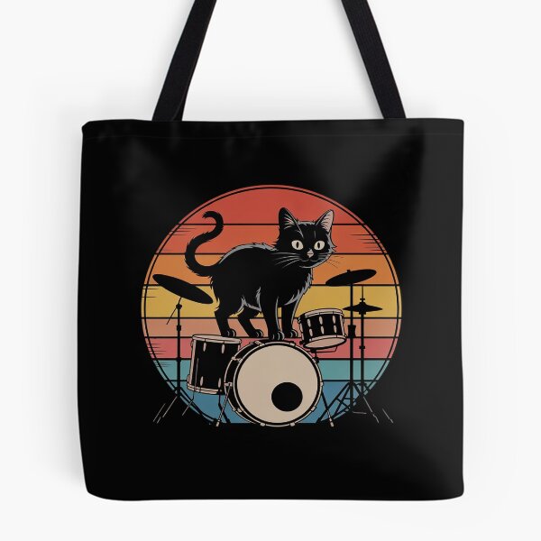 Item preview, Cat Playing Drums Drummer Cat Drumming Drumset Drum  designed and sold by HuValverdeArt.