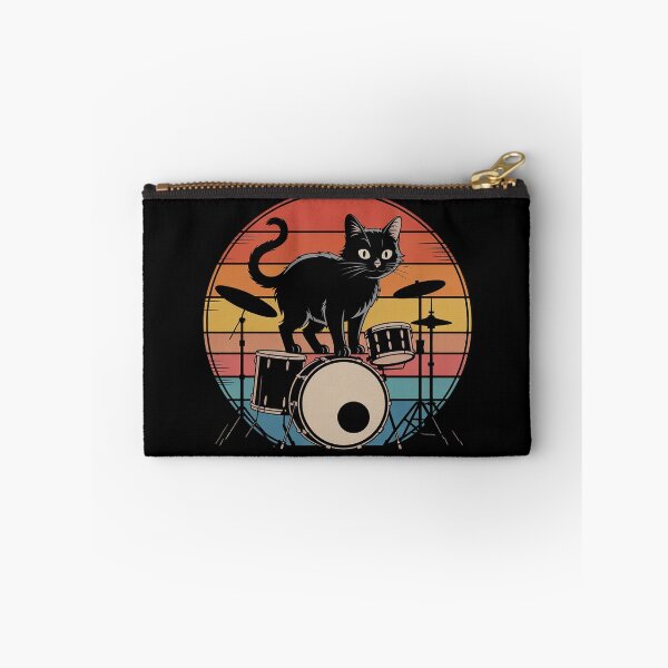 Item preview, Cat Playing Drums Drummer Cat Drumming Drumset Drum  designed and sold by HuValverdeArt.