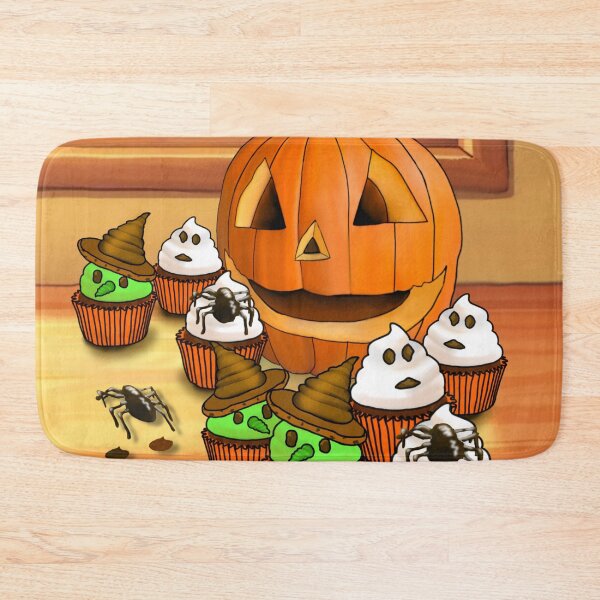 Item preview, Halloween cat and cupcakes with pumpkin  designed and sold by GingerCatCo.
