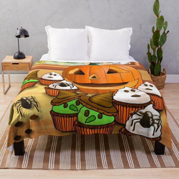 Item preview, Halloween cat and cupcakes with pumpkin designed and sold by GingerCatCo.