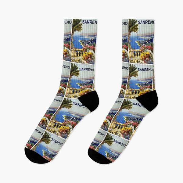 Item preview, Vintage Sanremo Travel Poster | Vibrant Italian Coastal Art | Mid-20th Century Style | Barabino & Graeve Print designed and sold by artofuniverse.