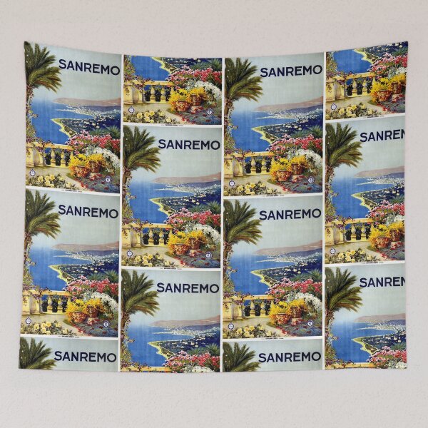 Item preview, Vintage Sanremo Travel Poster | Vibrant Italian Coastal Art | Mid-20th Century Style | Barabino & Graeve Print designed and sold by artofuniverse.