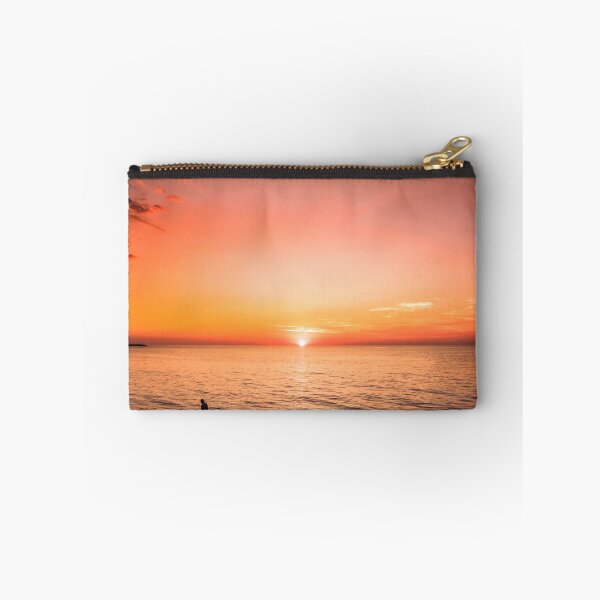 Item preview, Fiery Orange Sunset Over Ocean Horizon - Solitary Figure Silhouette designed and sold by MDB_Shop.