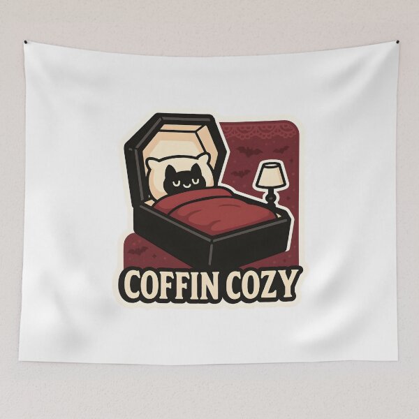 Item preview, Coffin Cozy — Sleepy Bat in a Comfy Coffin designed and sold by Cheerioza.