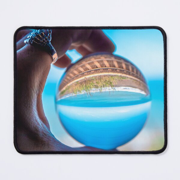 Item preview, Train Tracks Reflected in Lensball - Blue Ocean Travel Concept designed and sold by MDB_Shop.