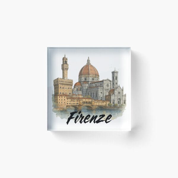 Item preview, Watercolor of Florence with its monuments designed and sold by creativelolo.