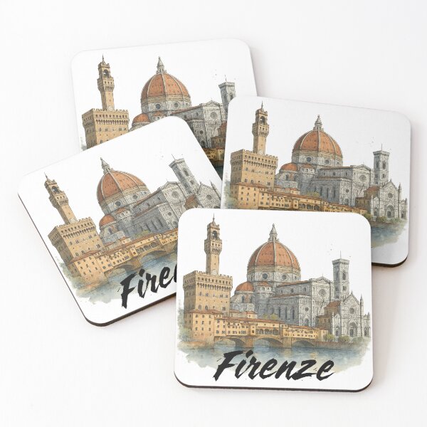 Item preview, Watercolor of Florence with its monuments designed and sold by creativelolo.