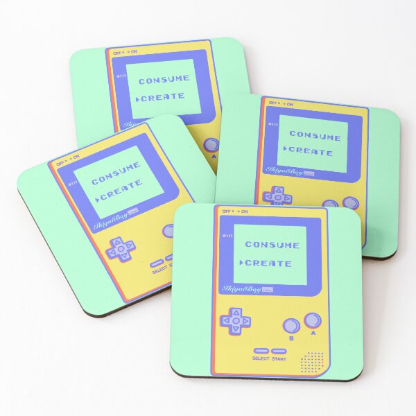 Item preview, Yellow retro gaming handheld console start screen inspirational quote designed and sold by kawaicherrypi.