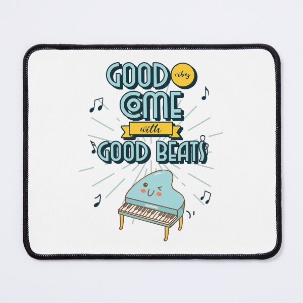 Item preview, Good Vibes Come with Good Beats – Cute Cartoon Piano Design for Music Lovers designed and sold by Ani-24.