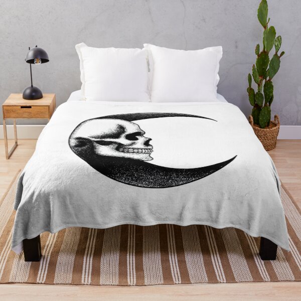 Item preview, Skull Moon Art - Gothic Crescent Moon, Dark Style designed and sold by InfiniteOrbit.