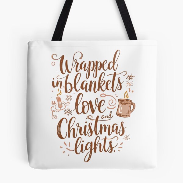 Item preview, Wrapped in Blankets, Love, and Christmas Lights — Cozy Winter Quote Art designed and sold by xMErCUrY03x.