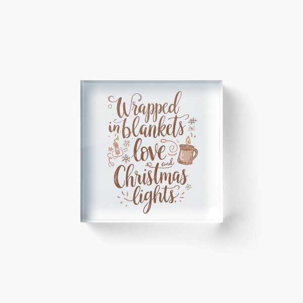 Item preview, Wrapped in Blankets, Love, and Christmas Lights — Cozy Winter Quote Art designed and sold by xMErCUrY03x.