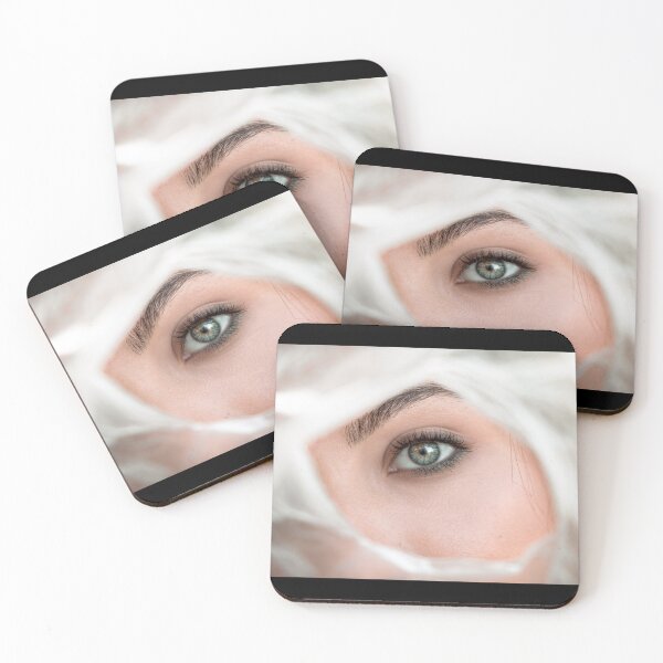 Item preview, Intense Eye Peeking Through Soft White Frame - Cinematic Macro Portrait designed and sold by MDB_Shop.