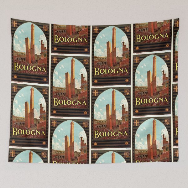 Item preview, Vintage Bologna Travel Poster | Art Deco Style Italian Tourism | Iconic Two Towers & Historic Architecture Print designed and sold by artofuniverse.