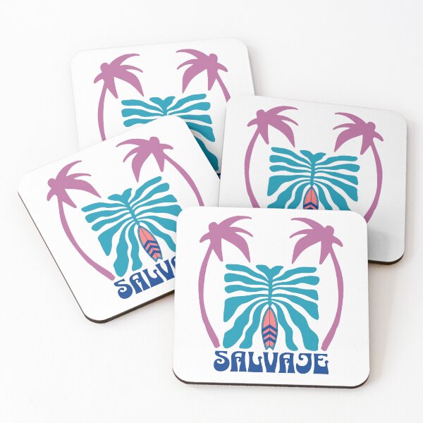 Item preview, Surf Salvaje-Palm tree with the abstract water attached to surfboard designed and sold by Surf-Salvaje.