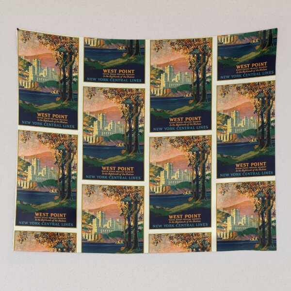 Item preview, Vintage New York Central Lines Travel Poster | West Point Military Academy Art | Hudson River Scenic Landscape & History designed and sold by artofuniverse.