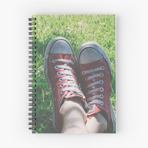 Item preview, Worn Red Sneakers Lying in Green Grass - Summer Chill Aesthetic designed and sold by MDB_Shop.