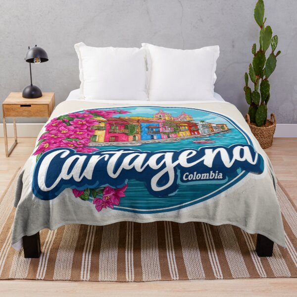 Item preview, Cartagena Colombia Vintage Travel Sticker Retro Colorful City & Caribbean Coast Design designed and sold by Blurbean.