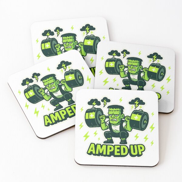 Item preview, Amped Up — Franken Gains with Battery Barbells designed and sold by Cheerioza.
