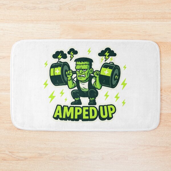 Item preview, Amped Up — Franken Gains with Battery Barbells designed and sold by Cheerioza.