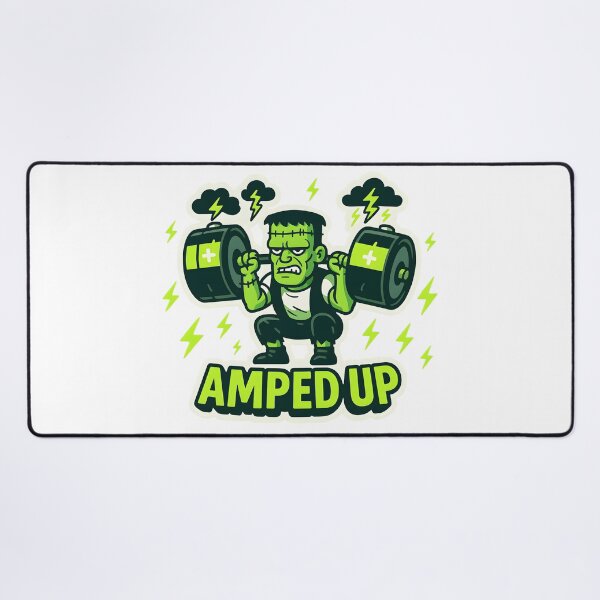 Item preview, Amped Up — Franken Gains with Battery Barbells designed and sold by Cheerioza.