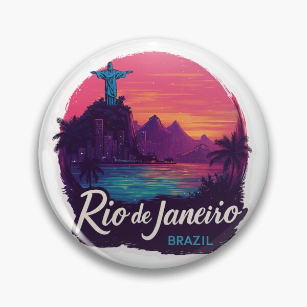 Item preview, Rio de Janeiro Brazil Vintage Travel Sticker Retro Sunset & Christ the Redeemer Design designed and sold by Blurbean.