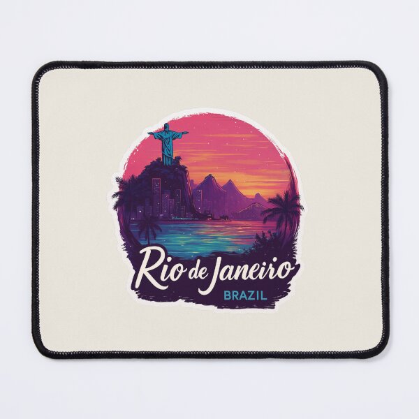 Item preview, Rio de Janeiro Brazil Vintage Travel Sticker Retro Sunset & Christ the Redeemer Design designed and sold by Blurbean.
