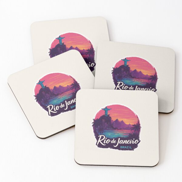 Item preview, Rio de Janeiro Brazil Vintage Travel Sticker Retro Sunset & Christ the Redeemer Design designed and sold by Blurbean.