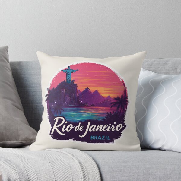 Item preview, Rio de Janeiro Brazil Vintage Travel Sticker Retro Sunset & Christ the Redeemer Design designed and sold by Blurbean.