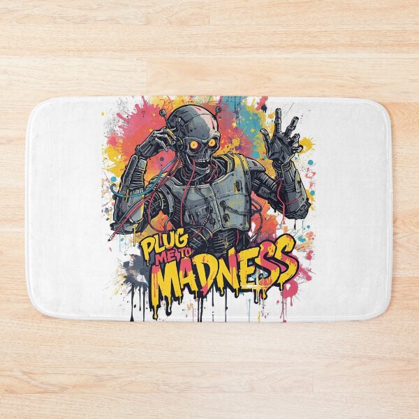 Item preview, Plug Me to Madness – Cyberpunk Robot Street Art Design designed and sold by Activity01.