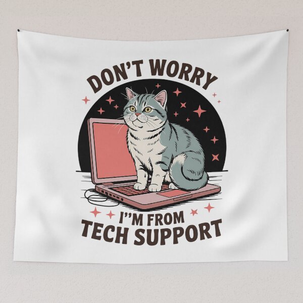 Item preview, Tech Support Cat Funny Cat Lovers designed and sold by CookWorldLaughs.