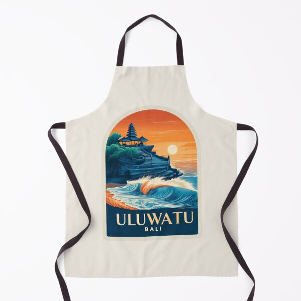 Item preview, Uluwatu Bali Vintage Travel Sticker Retro Temple & Ocean Wave Sunset Design designed and sold by Blurbean.