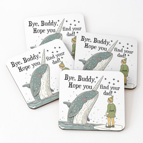Item preview, Bye Buddy Hope You Find Your Dad | Funny Christmas Elf Narwhal Art designed and sold by jeanetterivera.