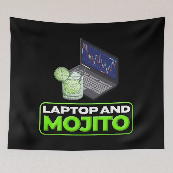 Item preview, Laptop And A Mojito Day Trading designed and sold by KamiTrades.