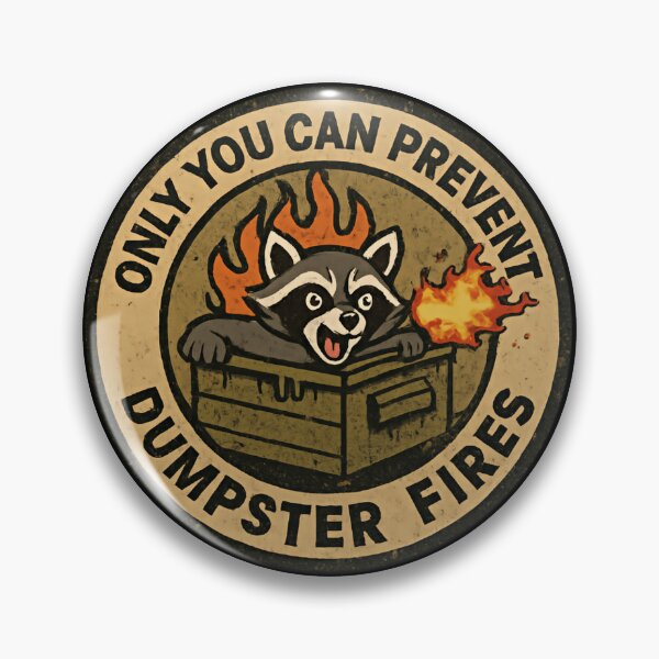 Item preview, Only You Can Prevent Dumpster Fires Response Team Angry Racoon Fire designed and sold by SkeletonsDanger.