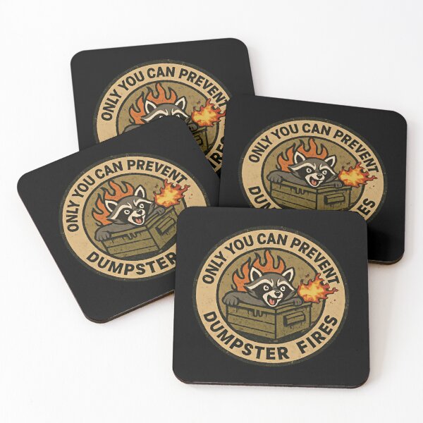 Item preview, Only You Can Prevent Dumpster Fires Response Team Angry Racoon Fire designed and sold by SkeletonsDanger.