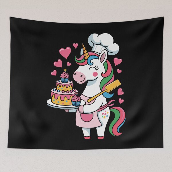 Item preview, Unicorn Baking Cupcakes designed and sold by CookWorldLaughs.