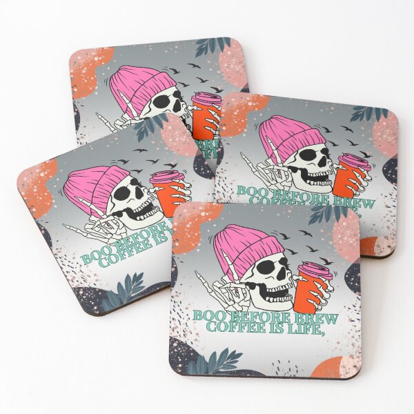 Item preview, Good Vibes Halloween Colorful Skull Boo Before Brew, Coffee is Life designed and sold by DesignPrintWorks.