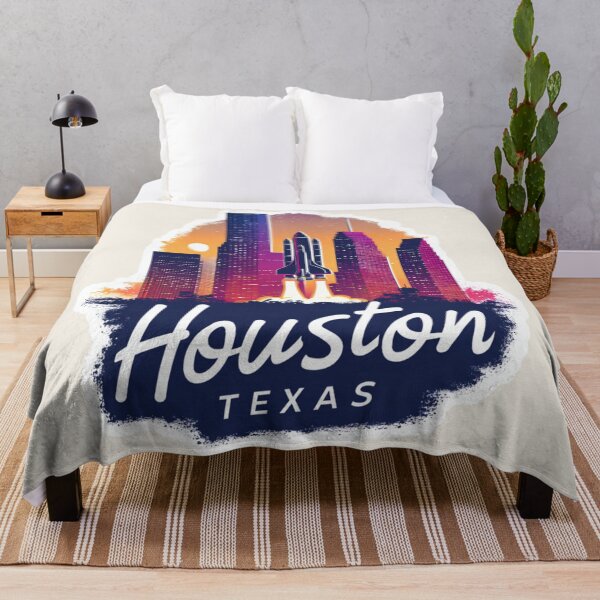 Item preview, Houston Texas Vintage Travel Sticker Retro Space Shuttle & City Skyline Design designed and sold by Blurbean.