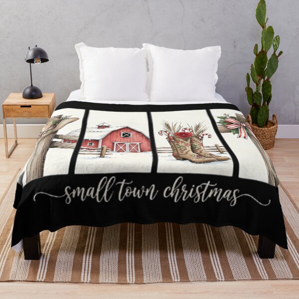 Item preview, Small Town Christmas | Rustic Country Farmhouse Holiday Art designed and sold by fayelamber.