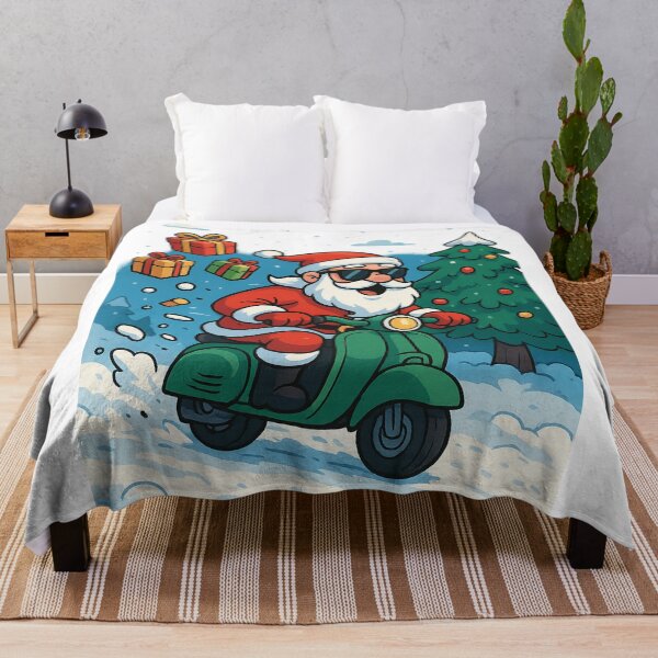 Item preview, Santa on the Go – Cool Santa Riding a Scooter designed and sold by B-M-Store.