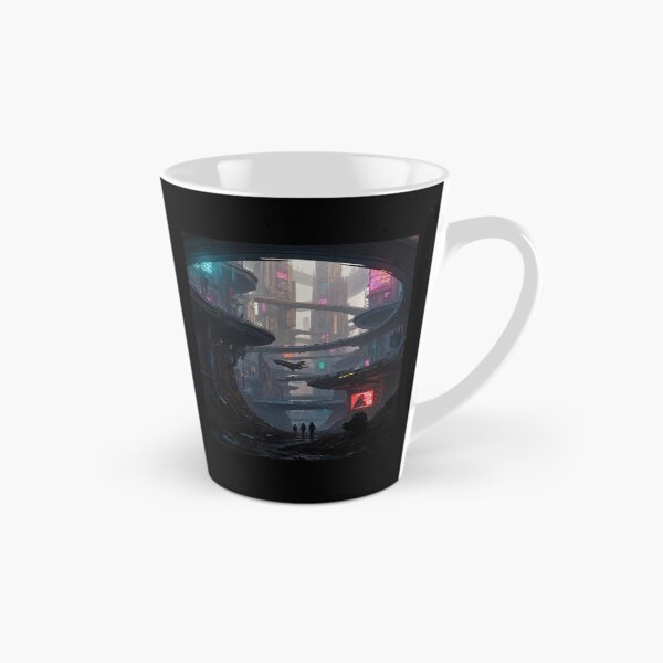 Item preview, Futuristic cyberpunk city wallpaper designed and sold by Planet Utoppia.