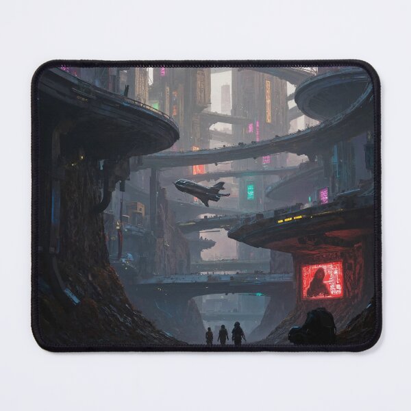 Item preview, Futuristic cyberpunk city wallpaper designed and sold by Planet Utoppia.